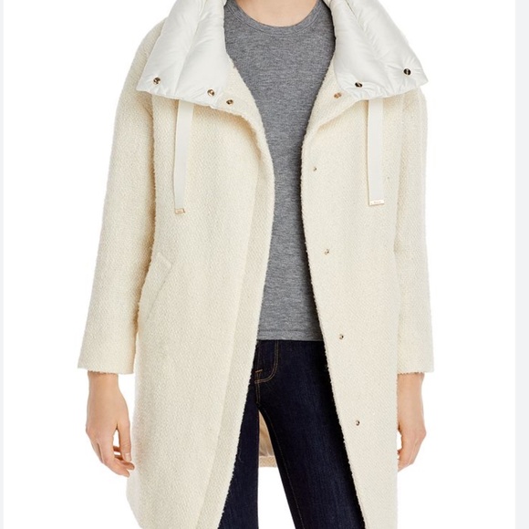 Herno Down Collar Tweed Coat - Picture 2 of 9